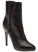 Black leather heeled boots